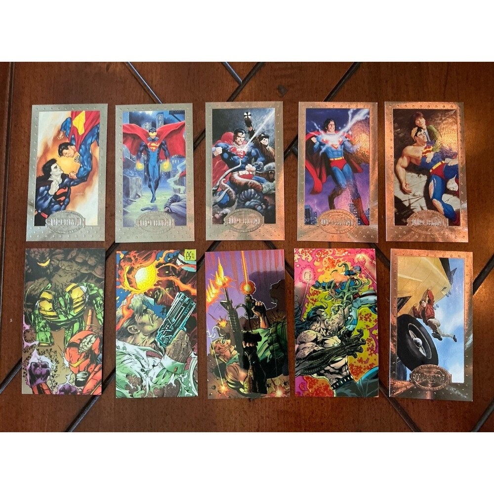 🃏 LOT OF 10 VINTAGE COMIC TRADING CARDS — Superman & WildC.A.T.s (1994)‎